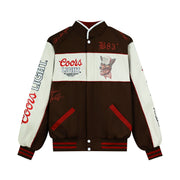 Team Ahroooo - Racing Jacket - Bone & Brown - The Laundry Room