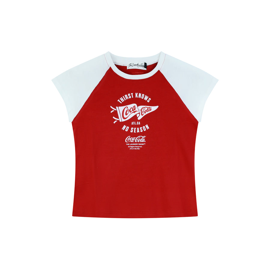 Thirst Knows No Season - Raglan Baby Tee - Red & White - The Laundry Room