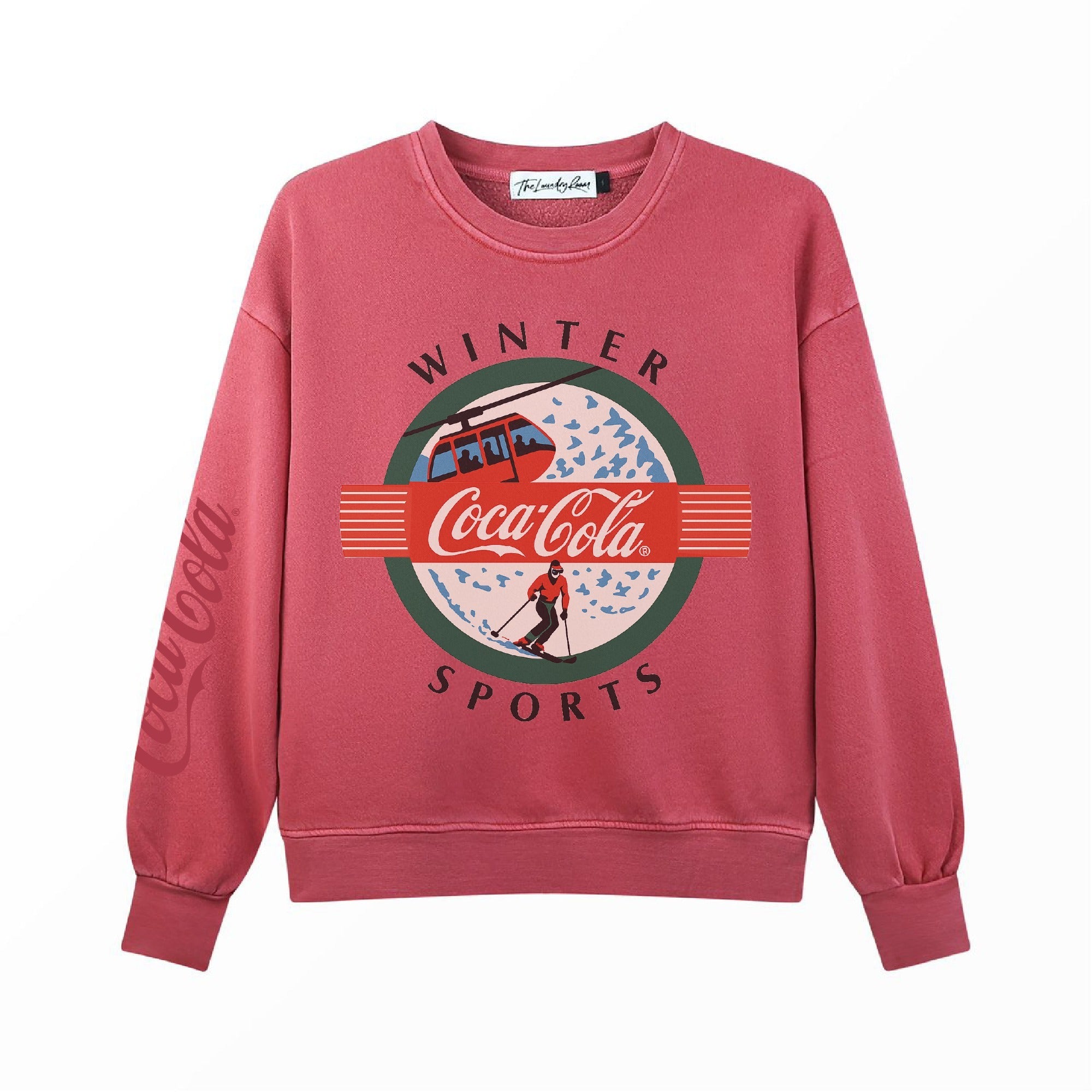 Coca Cola Winter Sport - Classic Crewneck Sweater - Vintage Red 