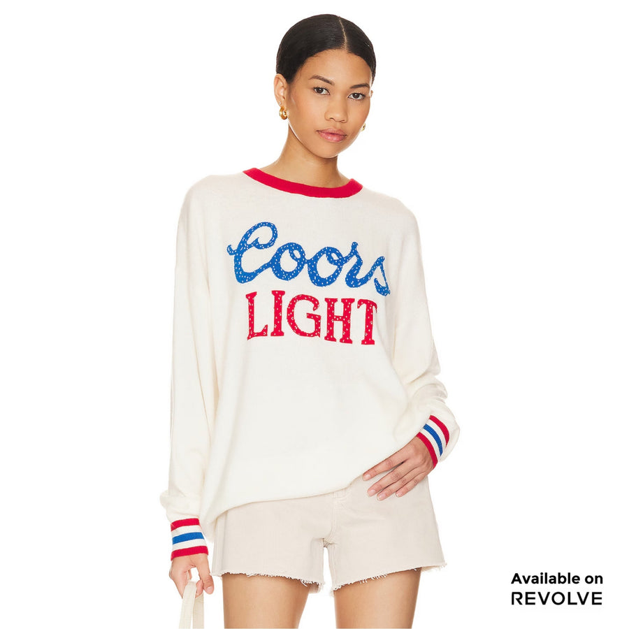 Coors Light 1980 - Cashmere Sweater - White & Red - The Laundry Room