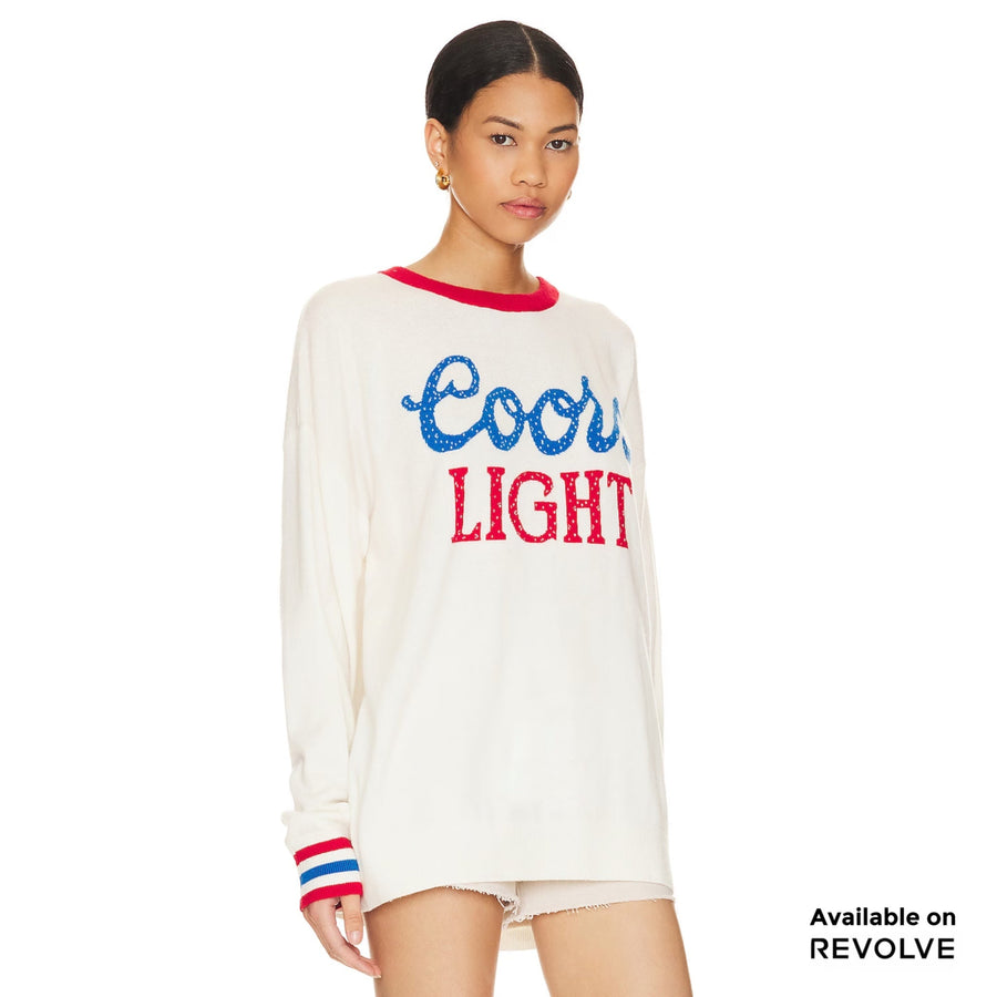 Coors Light 1980 - Cashmere Sweater - White & Red - The Laundry Room