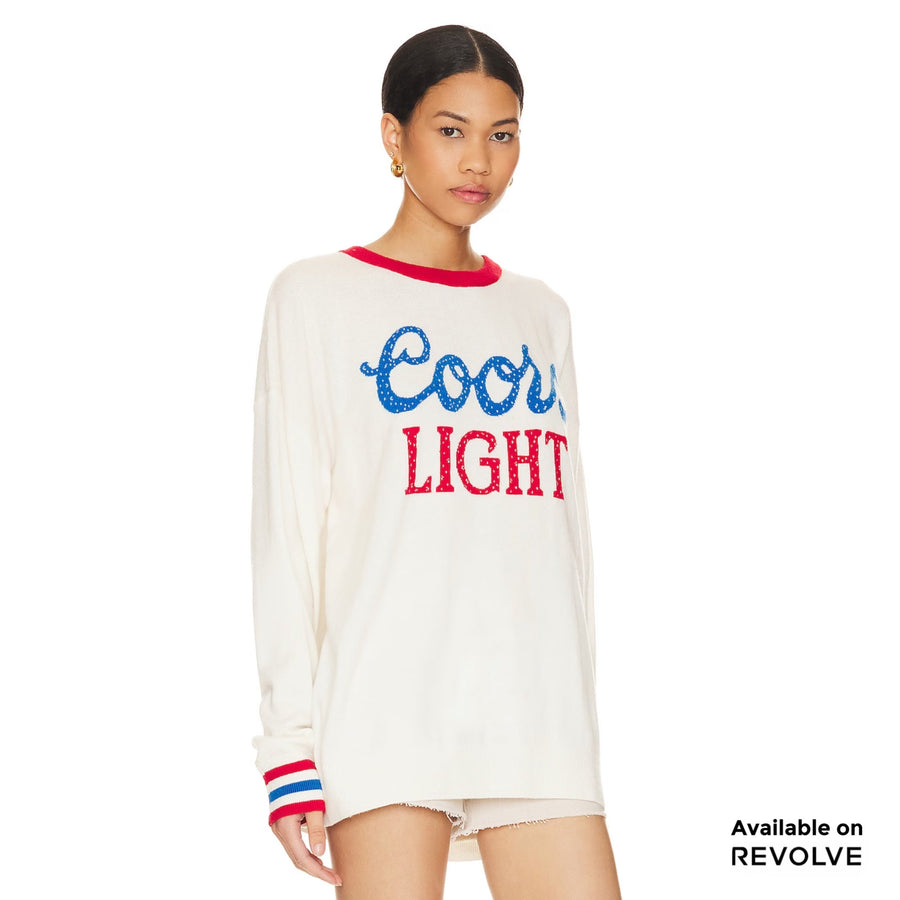 Coors Light 1980 - Cashmere Sweater - White & Red - The Laundry Room