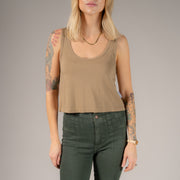 Essentials - Boxy Tank - Camel Gold