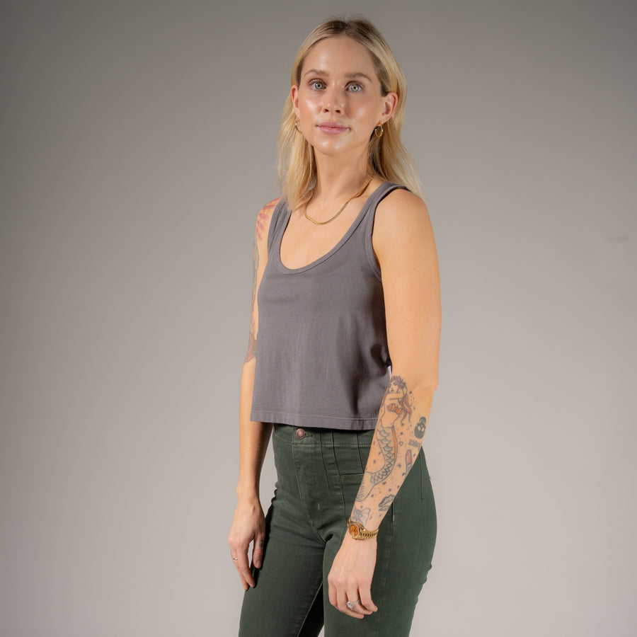 Essentials - Boxy Tank - Gravity Grey