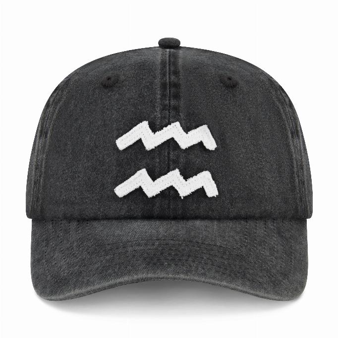 Vintage Aquarius - Cap - Black Snow