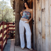 Coors Light Big Colors Logo - Printed Denim Bustier - Salton Sea - The Laundry Room