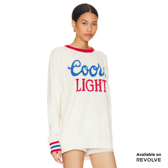 Coors Light 1980  - Cashmere Sweater - White & Red White & Red / XS
