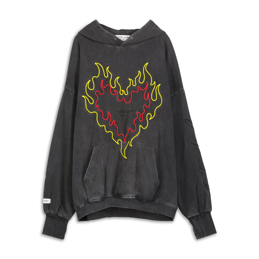 Burn Heart - Hideout Hoodie - Black Snow Black Snow / XS