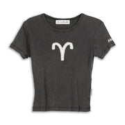 Aries Stitch - Baby Tee - Black Snow Black Snow / XS