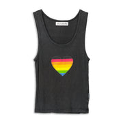 Infinite Love Rainbow - Rib Tank - Black Snow Black Snow / XS