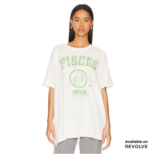 Vintage Pisces - Color - Oversized Tee - White White / XS