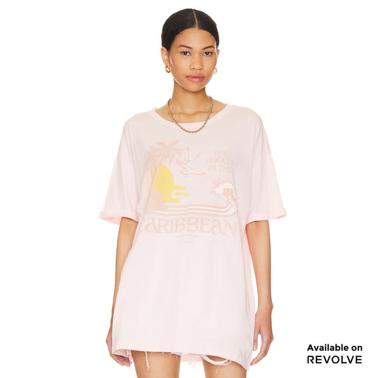 Cooler In The Caribbean - Oversized Tee - Blush Pink Blush Pink / XS