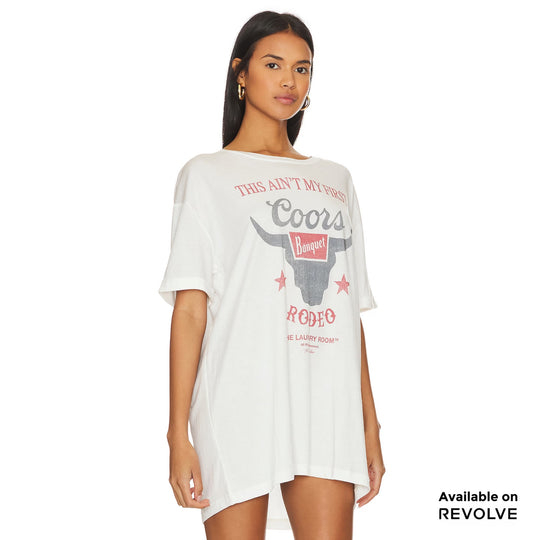 Ain'T My First Coors Rodeo - Oversized Tee - White White / XS