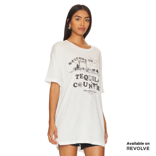 Tequila Country - Oversized Tee - White White / XS