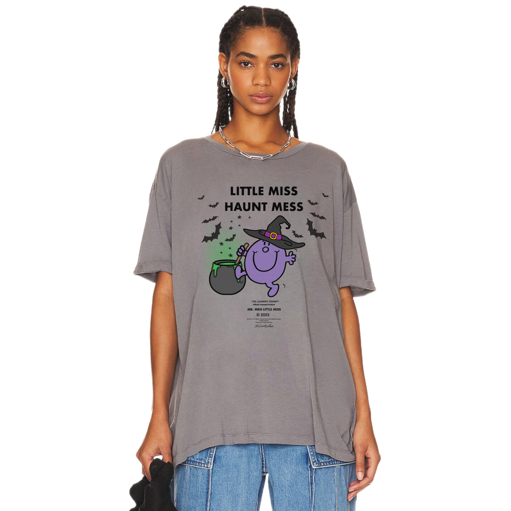 Little Miss Haunt Mess - Oversized Tee - Gravity Grey– The Laundry