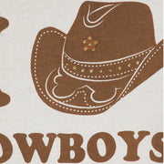 I Heart Cowboys - Perfect Ringer Tee - Bone & Brown