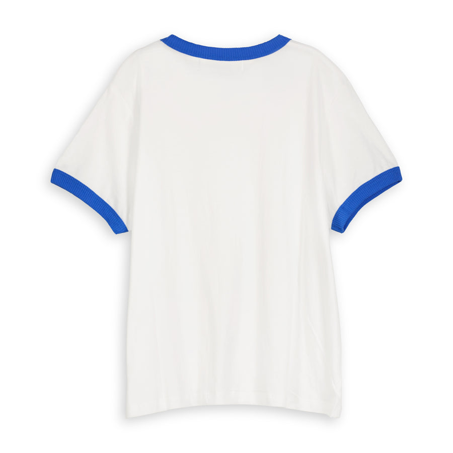 Essentials - Perfect Ringer Tee - White & Blue White & Blue / XS