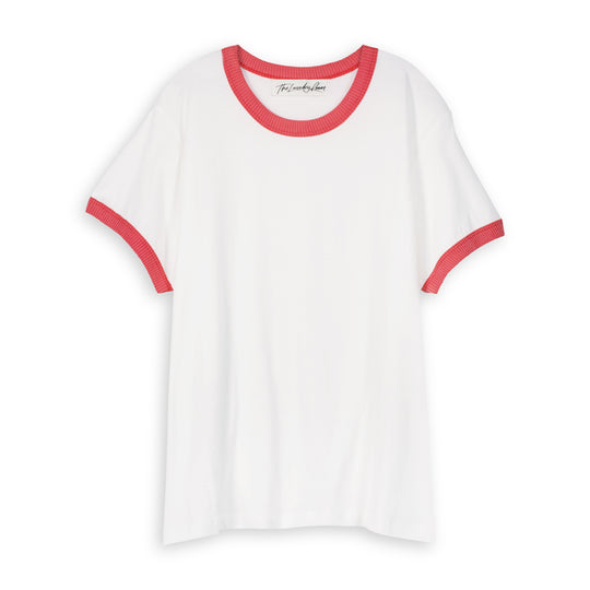 Essentials - Perfect Ringer Tee - White & Red White & Red / XS