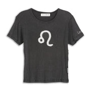 Leo Stitch - Baby Tee - Black Snow