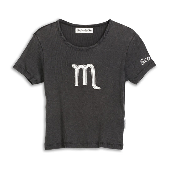 Scorpio Stitch - Baby Tee - Black Snow