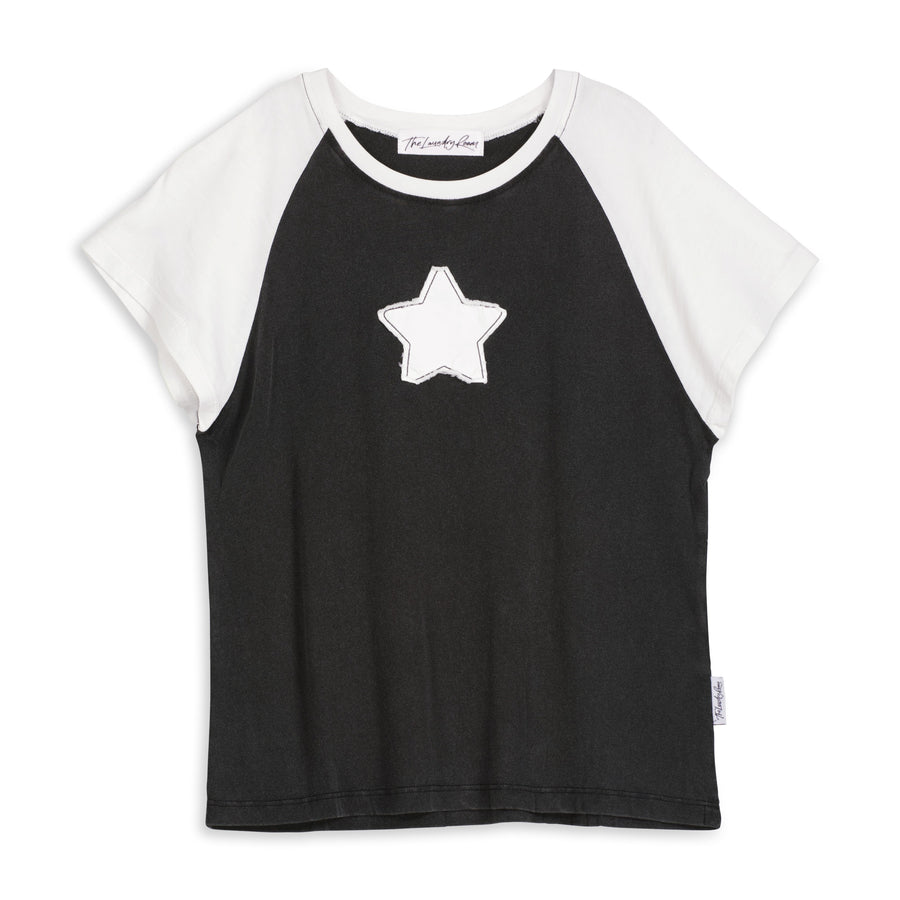 Stardom - Baby Tee - Black Snow & White