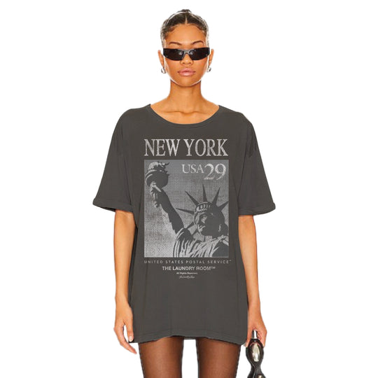 Liberty USPS - Oversized Tee - Black Snow - The Laundry Room