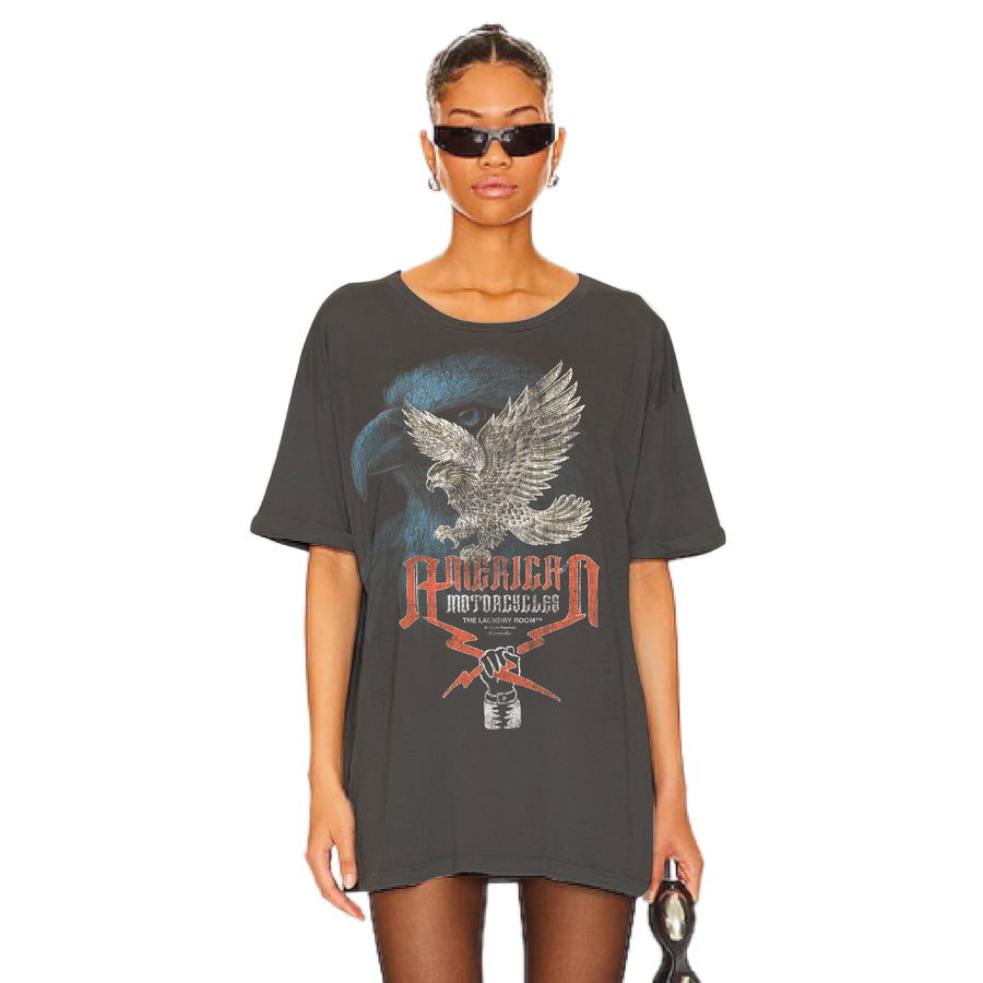 American Motorcycles - Oversized Tee - Black Snow
