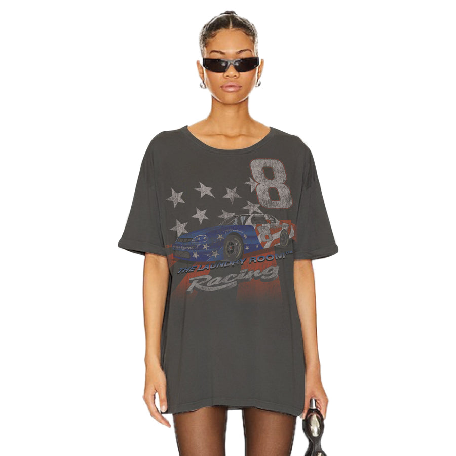 The Laundry Room Racing - Oversized Tee - Black Snow