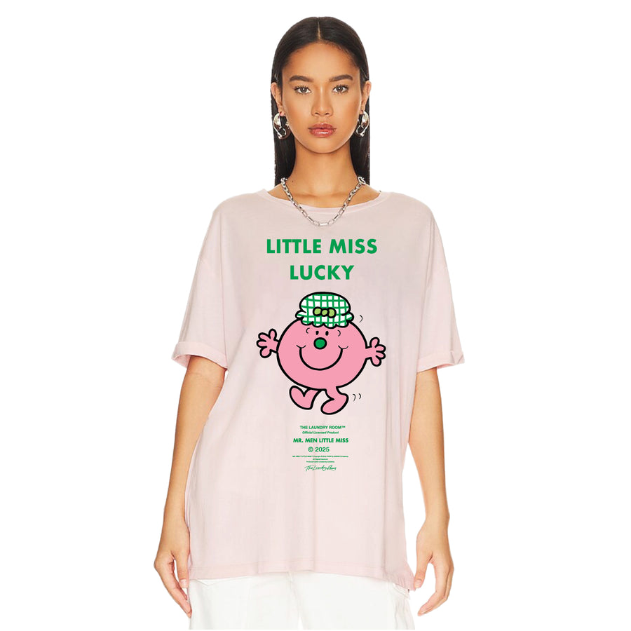 Little Miss Lucky - Oversized Tee - Blush Pink