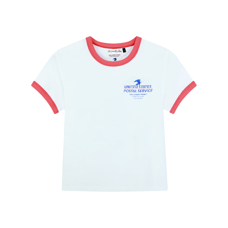 Official Usps Tm - Perfect Ringer Tee - White & Red