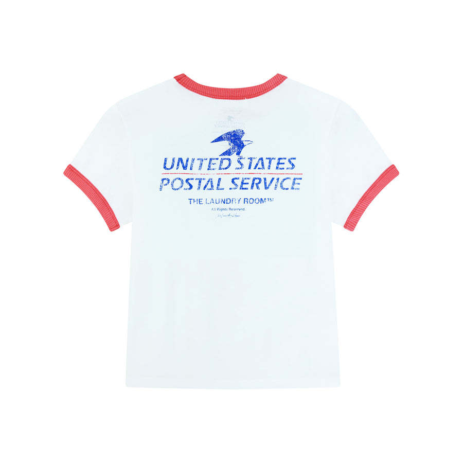 Official Usps Tm - Perfect Ringer Tee - White & Red