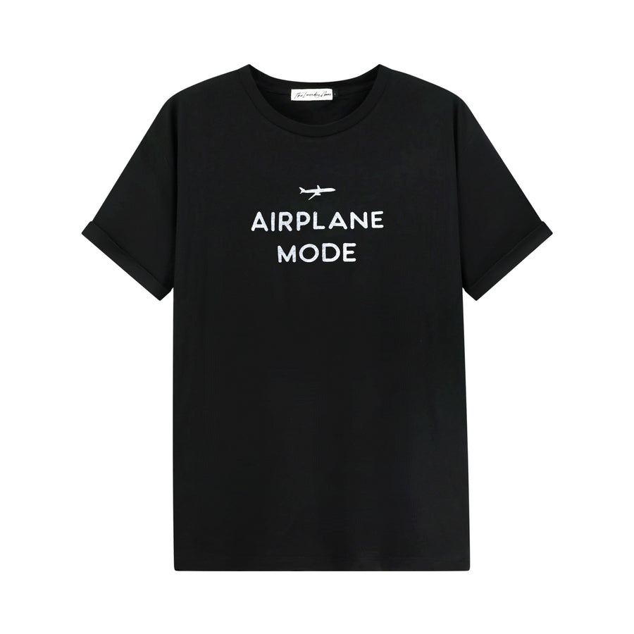 Airplane Mode - Oversized Tee - Black - The Laundry Room