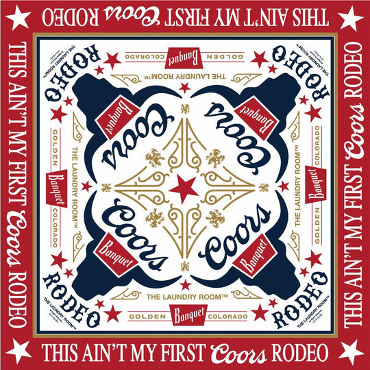 This Ain'T My First Coors Rodeo - Silky Bandana - Vintage Red