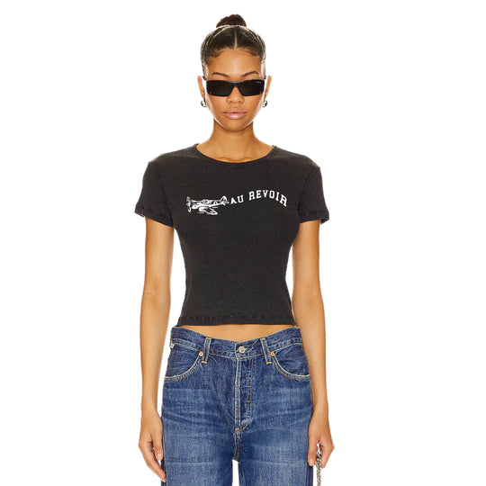 Au Revoir - Baby Tee - Black Snow
