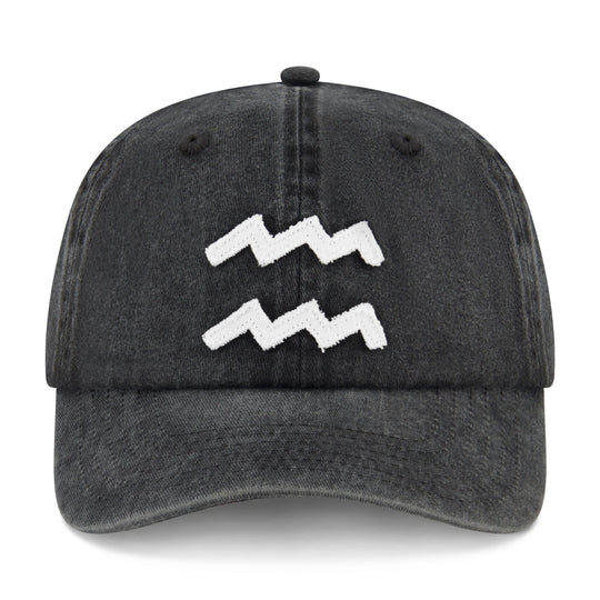 Vintage Aquarius - Papa Cap - Black Snow