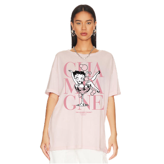 Champagne Betty - Oversized Tee - Blush Pink
