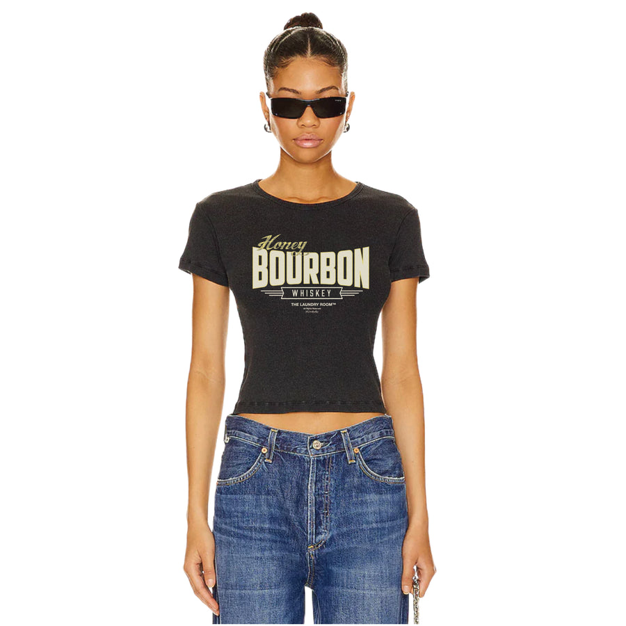 Honey Bourbon Whiskey - Baby Tee - Black Snow - The Laundry Room