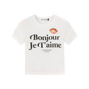 BONJOUR JE T'AIME SS - Baby Tee - White