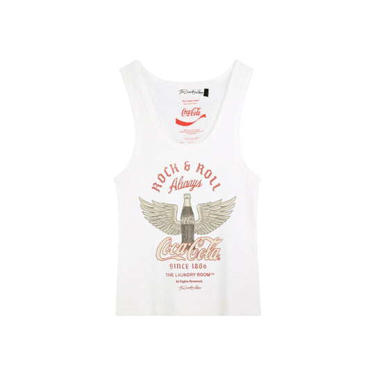Coca Cola Rock & Roll - Rib Tank - White