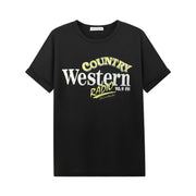 Country Western Radio - Oversized Tee - Black Snow