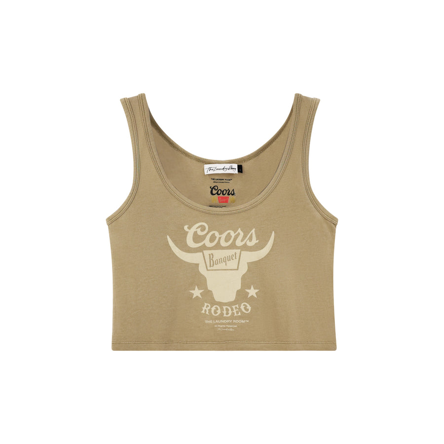 Coors Banquet Rodeo - Boxy Tank - Camel Gold