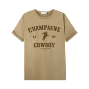 Champagne Cowboy - Oversized Tee - Camel Gold