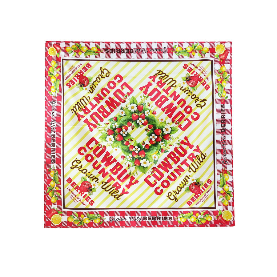 Cowboy Country Grown Wild Berries - Silky Bandana - Red Gingham - The Laundry Room