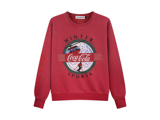 Coca Cola Winter Sport - Classic Crewneck Sweater - Vintage Red