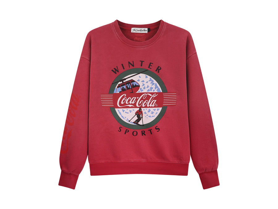 Coca Cola Winter Sport - Classic Crewneck Sweater - Vintage Red