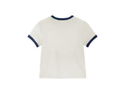 Essentials - Perfect Ringer Tee - Bone & Navy Snow - The Laundry Room