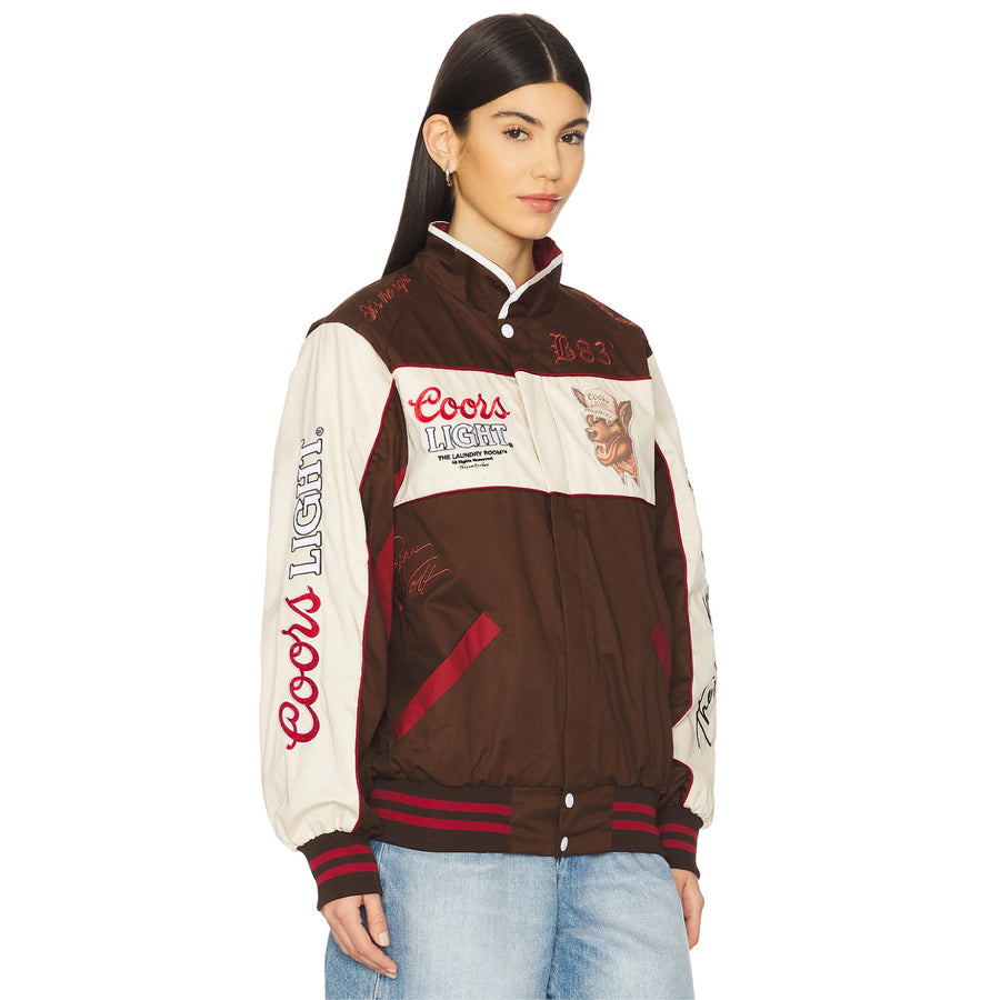 Team Ahroooo - Racing Jacket - Bone & Brown - The Laundry Room