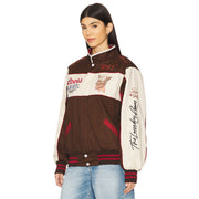 Team Ahroooo - Racing Jacket - Bone & Brown - The Laundry Room