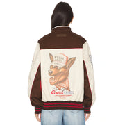 Team Ahroooo - Racing Jacket - Bone & Brown - The Laundry Room