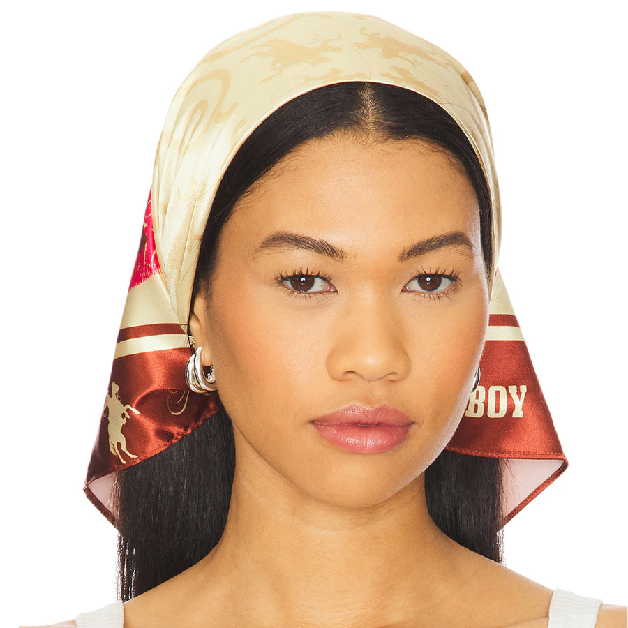 Kiss Me Cowboy - Silky Bandana - Brown - The Laundry Room